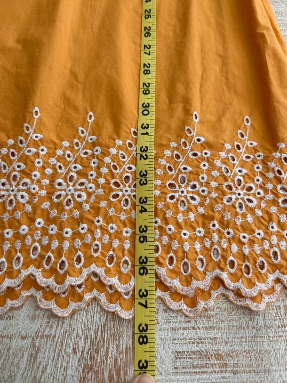 J. Crew Marigold Orange Yellow Eyelet Bell Sleeves Embroidered Dress Sz Small